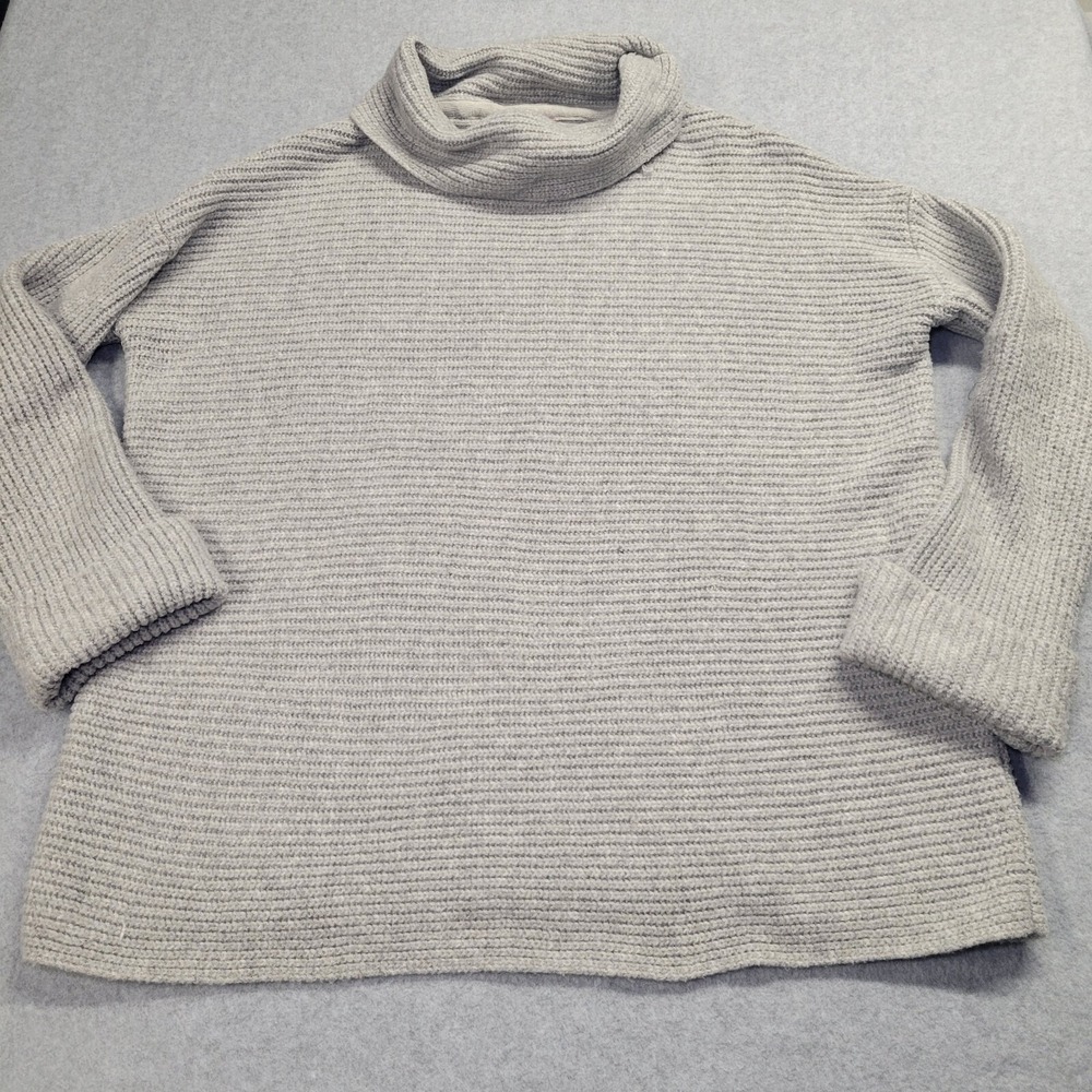 Pilcro and the Letterpress Grey Ribbed Cowl Neck Oversized Sweater Size Large - Picture 1 of 8